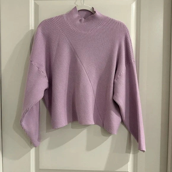 Maeve The Meredith Mock-neck Sweater-Lavender - Picture 3 of 11